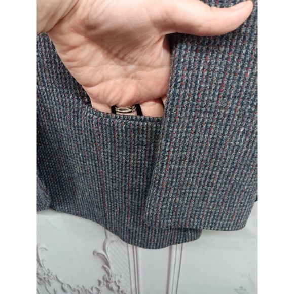 VTG EC Cross County‎ Fashions Womens 100% Pure Wool Blazer SZ 12 Navy Blue Lined - Picture 7 of 16